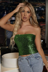 Solid Sequin Tube Top | Dress In Beauty